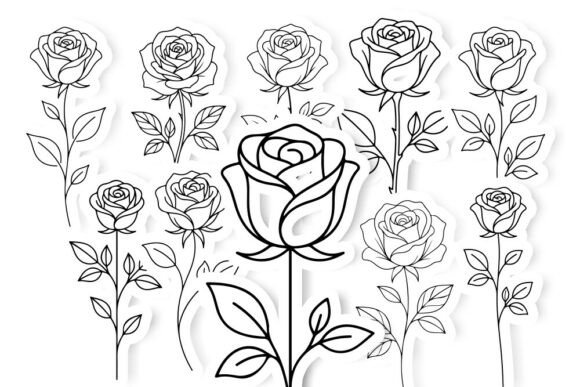 Download Minimalist Rose SVG Bundle - Rose svg Collection