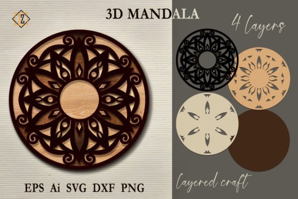 Download 3D Mandala2. Layered Mandala SVG File - Layered mandala svg Collection