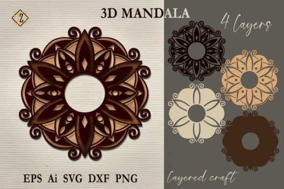 Download 3D Mandala1. Layered Mandala SVG File - Layered mandala svg Collection